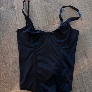 Natori Black Liquid Bustier Top